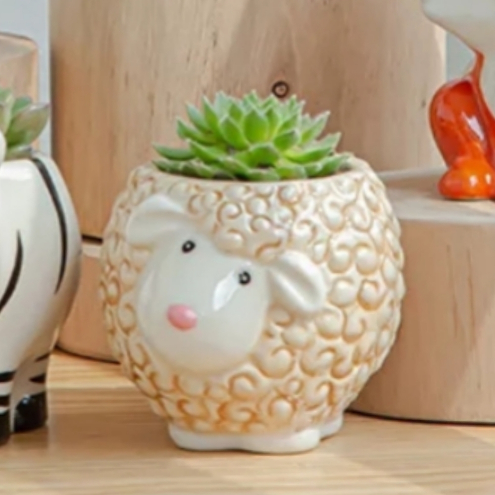🧡IN STOCK🧡 SHEEP Small Ceramic Planter - Picture 1 of 4